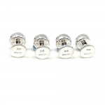 Set Of Four Dress Shirt Studs With Mother Of Pearl Inlay