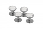 Set Of Four Dress Shirt Studs With Mother Of Pearl Inlay