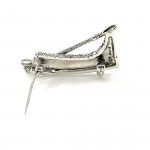 Sterling Silver Riding Boot And Crop Brooch With Amethyst And Crystals