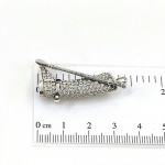 Sterling Silver Riding Boot And Crop Brooch With Amethyst And Crystals