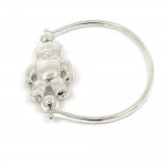 Sterling Silver Spinning Teddy Bear Baby Rattle / Teether