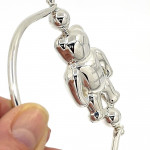 Sterling Silver Spinning Teddy Bear Baby Rattle / Teether