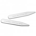 Silver Collar Stiffeners / Stays with English Hallmark - Length 6.3cm