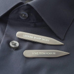 Silver Collar Stiffeners / Stays with English Hallmark - Length 6.3cm