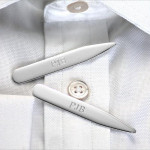 Silver Collar Stiffeners / Stays with English Hallmark - Length 6.3cm