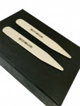 Silver Collar Stiffeners / Stays with English Hallmark - Length 6.3cm