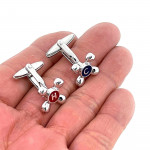Sterling Silver Hot And Cold Taps T-Bat Cufflinks With Enamel