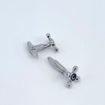 Sterling Silver Hot And Cold Taps T-Bat Cufflinks With Enamel