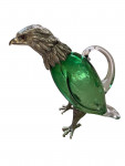 Victorian style silver plated claret jug in the form of a standing eagle (Green Glass)