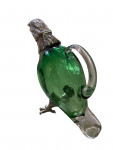 Victorian style silver plated claret jug in the form of a standing eagle (Green Glass)