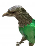 Victorian style silver plated claret jug in the form of a standing eagle (Green Glass)
