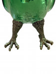 Victorian style silver plated claret jug in the form of a standing eagle (Green Glass)