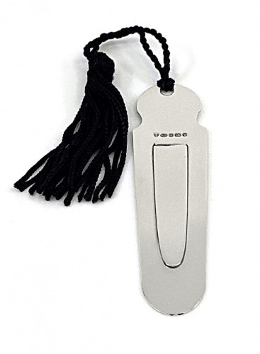 Sterling Silver Plain Tongue Bookmark With Tassel