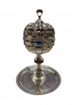 Solid Silver Jewelled Censer - Gothic Ecclesiastical Incense Burner - Hallmarked Sterling Silver for 1987
