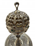 Solid Silver Jewelled Censer - Gothic Ecclesiastical Incense Burner - Hallmarked Sterling Silver for 1987