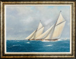 The Vigilant racing The Britannia off Cowes 1894