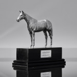 Sterling silver model of Lomond thoroughbred racehorse