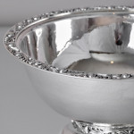 Large hand-raised Arts & Crafts-style silver centrepiece bowl