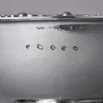 Large hand-raised Arts & Crafts-style silver centrepiece bowl