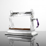 Two-bottle Edwardian silver tantalus set