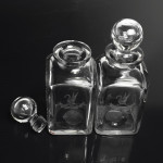Two-bottle Edwardian silver tantalus set