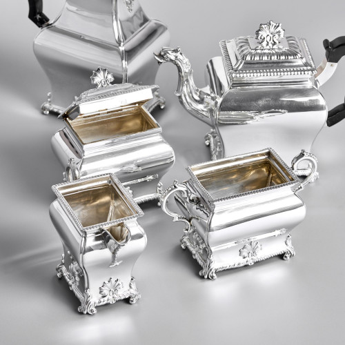 5-piece Edwardian silver tea set
