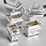 5-piece Edwardian silver tea set