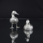Large silver mallard duck