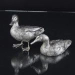 Large silver mallard duck