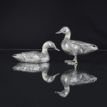 Large silver mallard duck