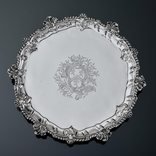 11" George III silver salver