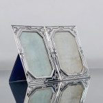 Edwardian folding diptych silver photograph frame