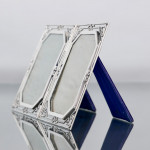 Edwardian folding diptych silver photograph frame