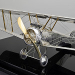 Large silver Sopwith Camel biplane model