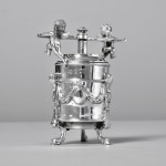 Rare & unusual Edwardian silver pepper grinder
