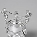 Rare & unusual Edwardian silver pepper grinder