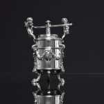 Rare & unusual Edwardian silver pepper grinder