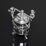 Rare & unusual Edwardian silver pepper grinder