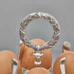 Four-cup Victorian silver egg cruet set