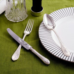 Extensive set of one-date-&-maker Laurel & Ribbon pattern silver cutlery for 12