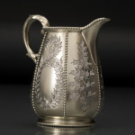 Exceptional quality three-piece Victorian parcel-gilt tea set