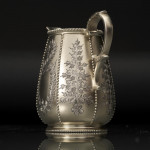 Exceptional quality three-piece Victorian parcel-gilt tea set