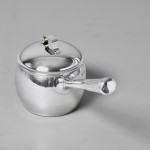 Rare pair of small antique silver saucepans & covers