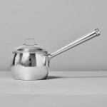 Rare pair of small antique silver saucepans & covers