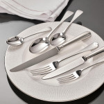Set of Victorian hand-forged Old English silver cutlery for 12 in a canteen