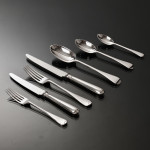 Set of Victorian hand-forged Old English silver cutlery for 12 in a canteen