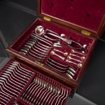 One-date-maker set of Kings pattern silver cutlery in a canteen