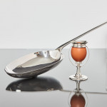 Giant Britannia silver basting spoon