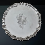 Large George II pie-crust silver salver