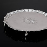 Large George II pie-crust silver salver